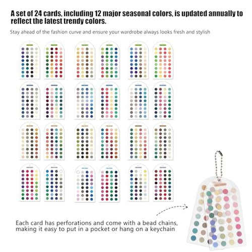 12 Season Color Analysis Cards Set with Carrying Chain