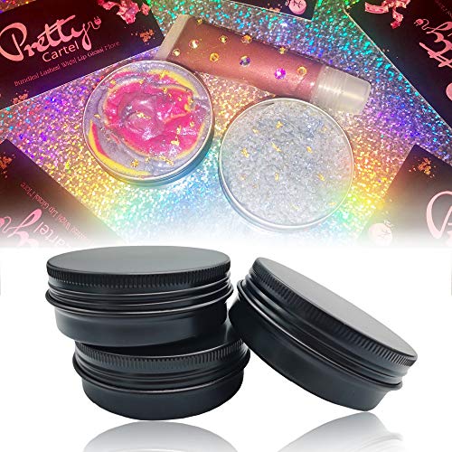 12 Pack 2 oz Aluminum Tin Jars with Screw Lids for Travel