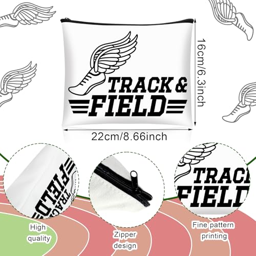 Kacctyen 18 Pcs Track & Field Makeup Bag Track & Field Running Lover Gift Running Zipper Cosmetic Bag for Women