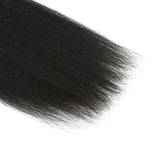 Yaki Straight Human Hair Bundles 20-24 Inch #1B Natural Color