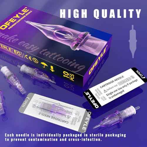 Tattoo Cartridge Needles 50PCS Assorted Mixed Size Round Liner Shader Magnum 3RL 5RL 7RL 9RL 5RS 7RS 9RS 9RM 11RM 7M1 Disposable Tattoo Needles with Membrane for Rotary Tattoo Machine Pen Gun