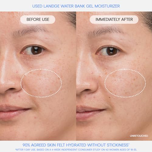 LANEIGE Water Bank Blue Hyaluronic Gel Moisturizer: Lightweight Hydrating Face Gel with Mint Extract, Hypoallergenic & Dermatologist-Tested