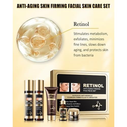 Skin Care Set,5 in 1 Moisturizing Anti Aging Firming Skincare Kit for Wrinkles Fine Lines,Facial Skincare Toiletries Product Set, Women¡¯s Mother's Day Beauty Gift Kit for Mature Women Mom Mother Wife