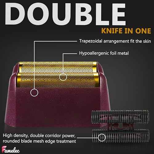 Foil & Cutter Bar Assembly Replacement for Wahl Professional 5 Star Series Shaver Models 7031-100, 7043-100, High-Performance Shaver Accessories Compatible with Wahl Replacement Head