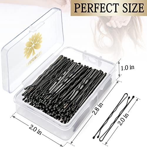 100 PCS Black Bobby Pins with Storage Box