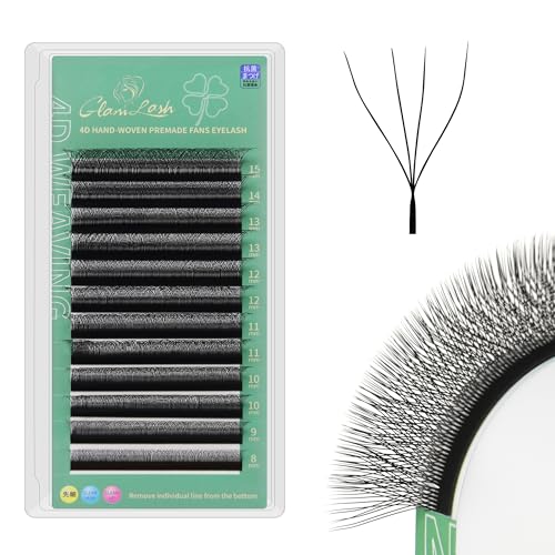 W Eyelash Extensions 4D W Lashes Russian Volume Premade Fans Natural Soft Matte Professional Salon Supplies(4D,0.07,D,8-15mm)