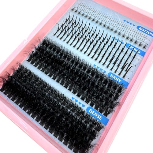 HBZGTLAD Lash Clusters with Spikes 60D-150D Volume Eyelash Extensions DIY Individual Lashes Strip Mink Spiky Cluster Lashes (Cluster Lashes with Spikes 60D+80D)