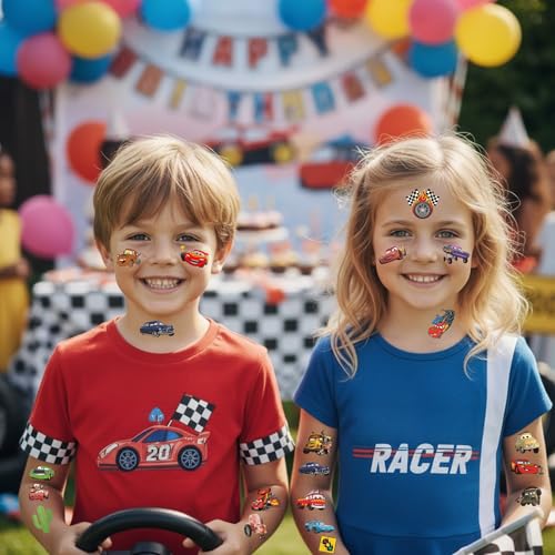 58 Racing Car Temporary Tattoos for Kids - Party Favors