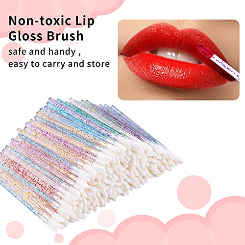 300Pcs Disposable Lip Gloss Applicators with Crystal Handle