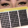 JIMIRE Full Manga Lash Clusters - Wispy Fluffy Eyelash Extensions 14-18mm, Easy DIY Volume & Dramatic Look, 162Pcs Pack - A Variation