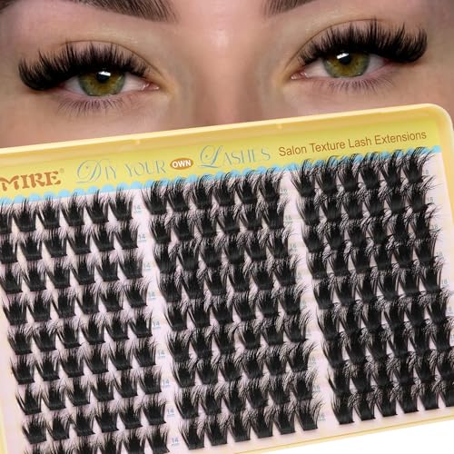 JIMIRE Full Manga Lash Clusters - Wispy Fluffy Eyelash Extensions 14-18mm, Easy DIY Volume & Dramatic Look, 162Pcs Pack - A Variation