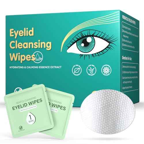 30PCS Eyelid Wipes for Dry Eyes & Blepharitis Relief, Tea Tree Oil Eyelid Cleansing Wipes, Soothes Face Cleansing Wipe, Dual Use Eyelid & Lash Wipe, Daily Eye Care for Women Men, Travel Essentials