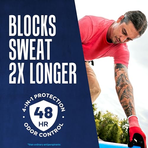 Men's Antiperspirant & Deodorant Invisible Solid - 4-in-1 Protection, 48-Hour Odor Control, Quick-Drying, 2.6 oz (6 Pack)
