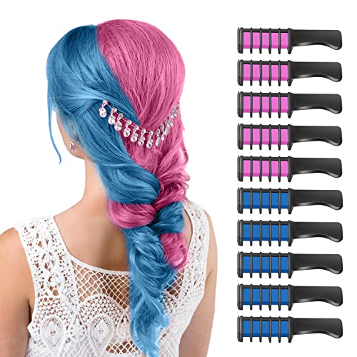 Hair Chalk Comb for Girls - 10 Pc Temporary Washable Color Set