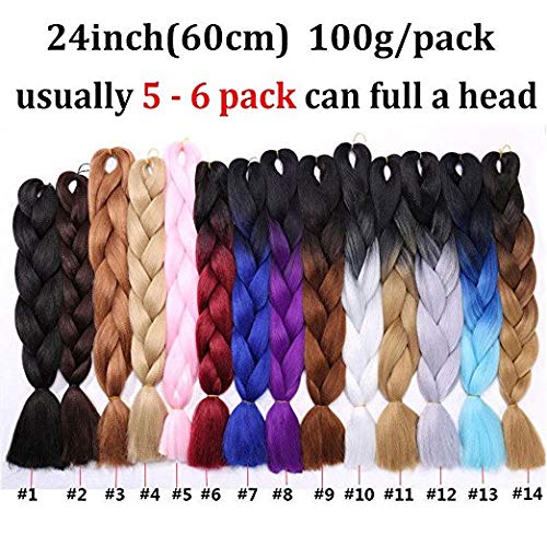 Benehair Ombre Braiding Hair 1 Bundle 24inch Jumbo Braiding Hair Extensions High Temperature Synthetic Braid Hair Braiding Hair Pre Stretched Braid Extensions (Black+Blue+Grey)