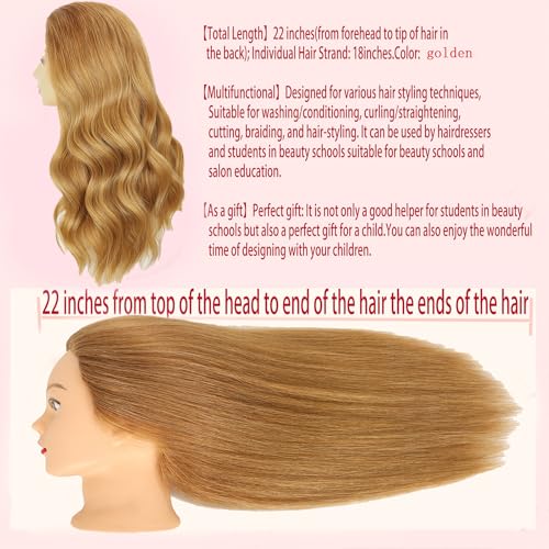 Blonde Human Hair Mannequin Head with Clamp | 20" Training
