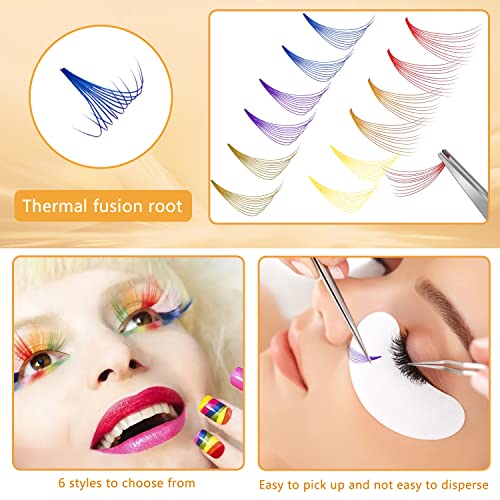 Color Cluster Lashes 6-Pack 10D 14mm Natural Fiber