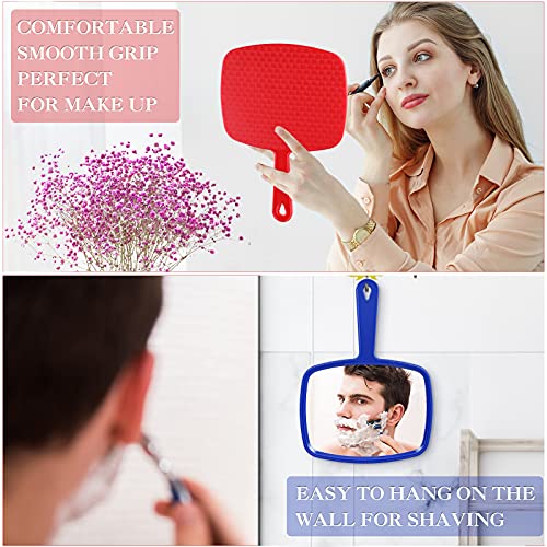 3 Pack Hand Mirrors with Handle - Portable Compact Makeup Mirror Set