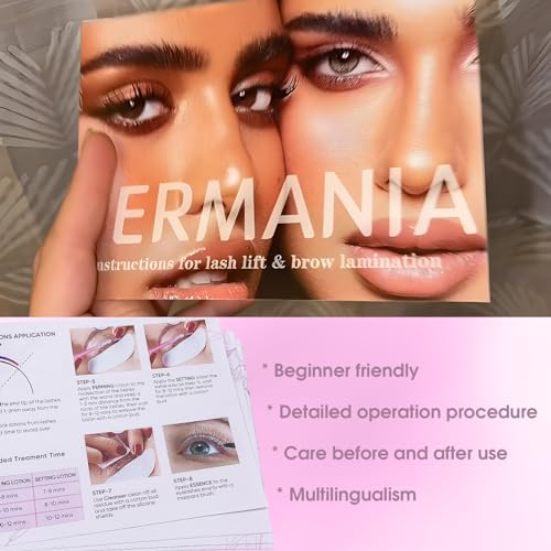 PERMANIA Lash Lift Kit, Professional Eyelash Perm Kit for Beginners Friendly Last up to 6 Weeks Salon Grade Brow Lamination Kit with Lash Lift Glue