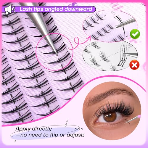 Bottom Lash Clusters 552pcs 5-7mm Natural Lower Eyelash Extensions