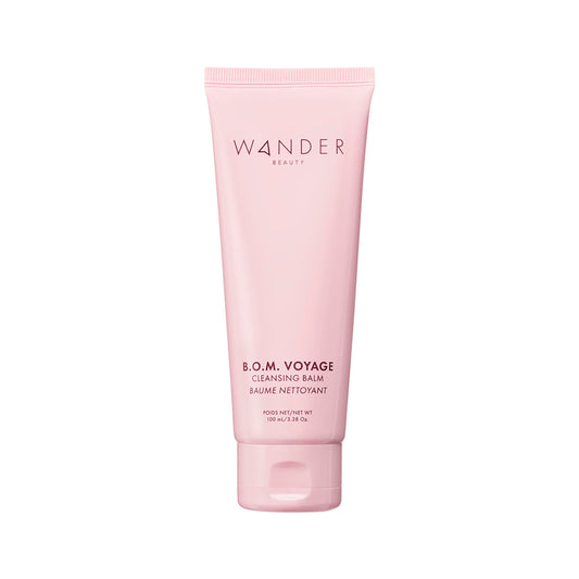 Wander Beauty B.O.M Voyage Cleansing Balm - Cleanser and Makeup Remover for Eyes & Face - Cleansing Balm Makeup Remover - Nourishing Face Wash Transforms From Balm to Oil to Milk Cleanser - 3.38 oz