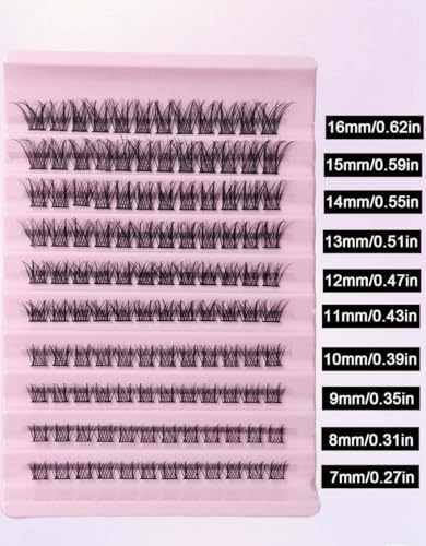 120 Wispy Cluster Lashes, 8-16mm Natural Individual Lashes