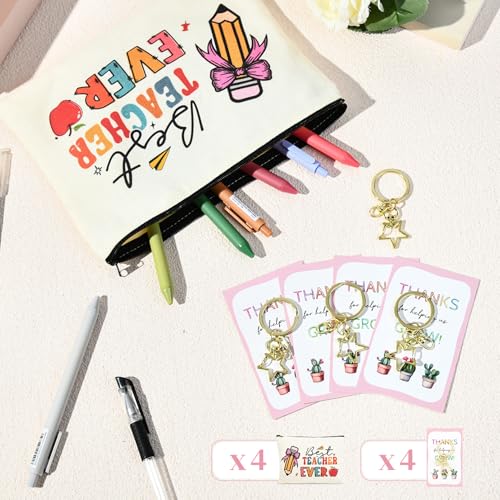 Teacher Appreciation Gifts Bulk Teacher Gifts Makeup Bag Survival Kit with Keychain for Women