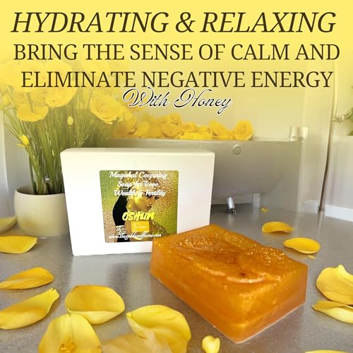 Oshun Spiritual Magickal Soap Bar for Love, Wealth, Fertility and Marriage| Vegan Glycerin Soap | Abundance, Peace & Good Fortune Rituals | Wiccan Pagan Hoodoo Magick