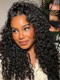 KLAIYI Water Wave Glueless Lace Front Wig 18 Inch Human Hair