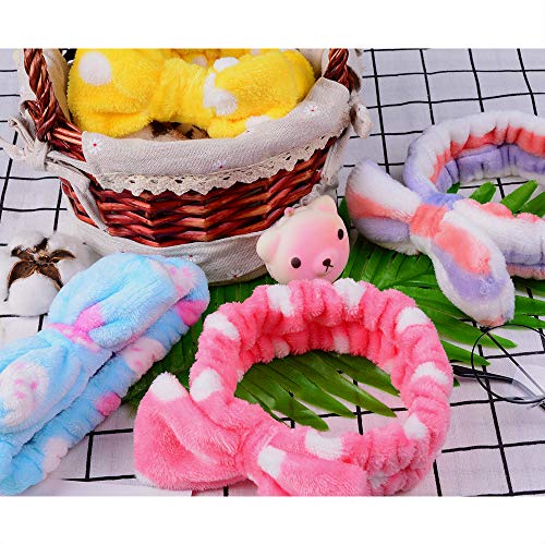 UMIKU 8 Pcs Bow Spa Headbands for Women - Soft Coral Fleece