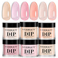 AzureBeauty Dip Powder Set 6 Pcs Nude Pink & Translucent Sheer Colors Jelly Pink Variation