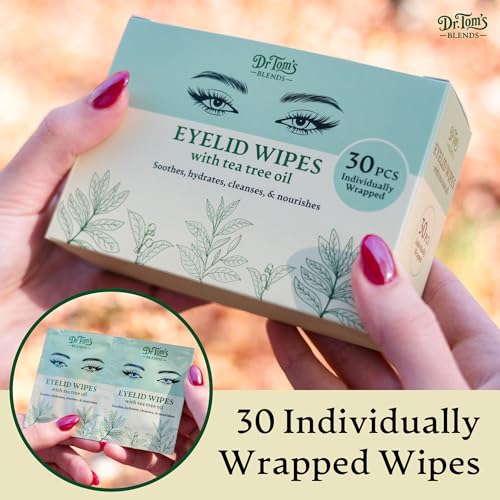 Tea Tree Oil Eyelid Wipes - 30 Pack Lash Cleanser