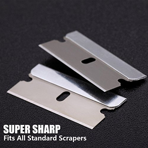 REXBETI 100PCS Single Edge Razor Blades, Industrial Razor Blades for Scraper, Suitable for Removing Labels, Decals, Stickers and Old Paint