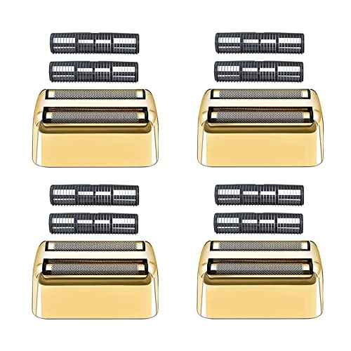 4 Pcs Replacement Foil and Cutters Compatible with BaBylissPRO Double Foil Shaver, Replacement Foil Compatible with FXFS2 Shaver (Gold)