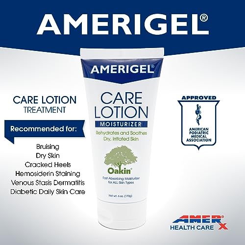 AMERIGEL Care Lotion – Hypoallergenic Moisturizer - Diabetic Skin Care - Rehydrates and Soothes Dry, Irritated Skin - 6 oz.
