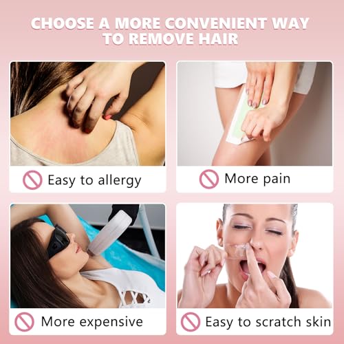 Facial Hair Removal Kit with 62 Pads & Buffing Tools for Women