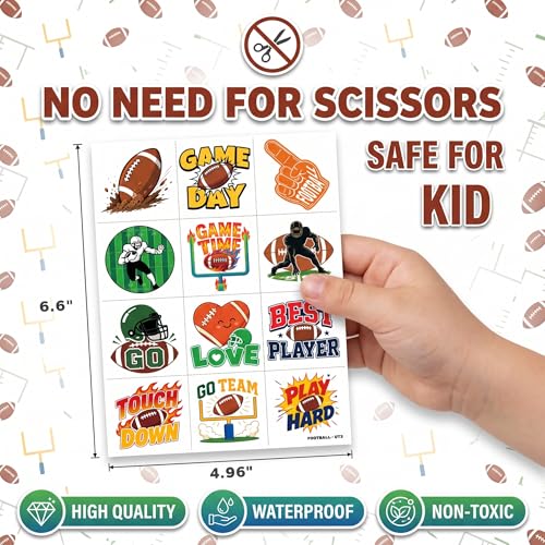 96 PCS Football Temporary Tattoos for Kids - Party Favors