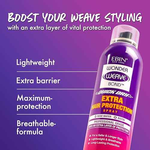 EBIN NEW YORK Wonder Weave Bond Hair Protection Spray 6.08 Fl Oz ? Lightweight Protective Barrier for Scalp and Hair ? Quick Weave Bond Glue Shield for Comfortable, Long-Lasting Style and Daily Use