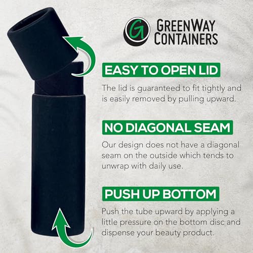 GreenWay 0.3oz / 8.5g Kraft Paperboard Lip Balm Tubes with Lids - 100 Pack Lip Gloss Tubes Refillable DIY Cosmetic Containers - Lip Balm Containers Chapstick Tubes Empty Holder Tubes - Brown