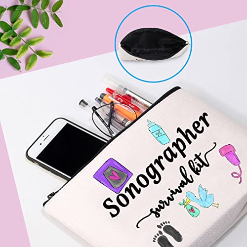 GJTIM Sonographer Survival Kit Sonographer Gift Radiologist Gift Ultrasound Tech Zipper Pouch Makeup Bag (Survival Sonographer Bag)