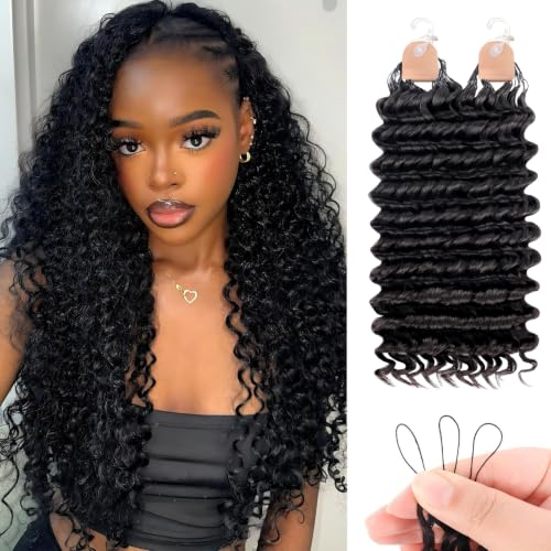 Deep Wave Crochet Hair 18 Inch 60g Pre-Separated Human Hair