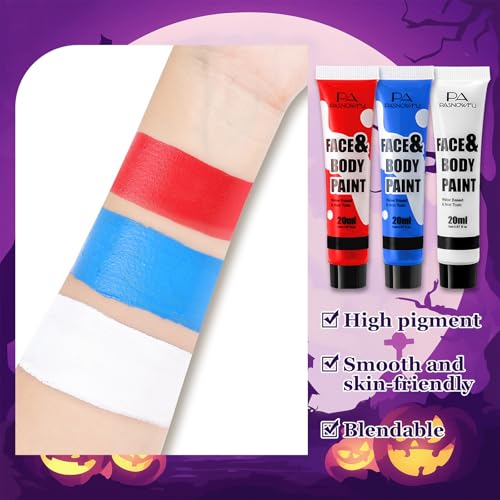 Red White Blue Face Paint Kit – Professional Halloween Makeup