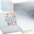 216 Nail Display Book with 240 Nail Tips & 300 Number Labels, Professional Gel Polish Nails Art Design Swatches Book (Silver)