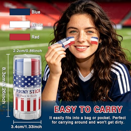 Patriotic Face Paint Stick - USA Flag Colors for Sports