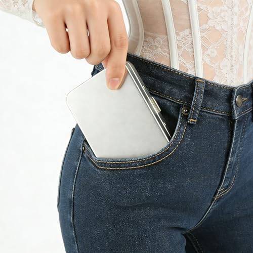 Portable Travel Cotton Swab & Dental Floss Case with Mirror, 2-Pack