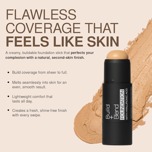 Palladio Build & Blend Foundation Stick, Medium Coverage, Almond