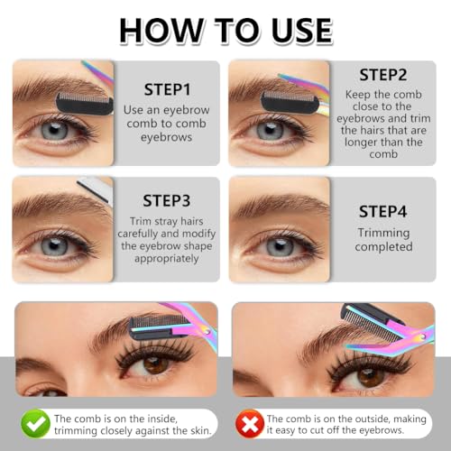 2-in-1 Eyebrow Trimmer Scissor with Comb | Stainless Steel