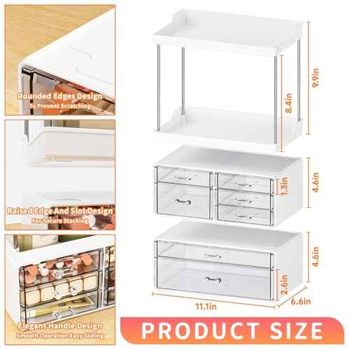 Yieach Acrylic Makeup Organizer Countertop,Large Skincare Organizer for Dresser Top,Plastic Bathroom Counter Organizers and Storage for Beauty,Cosmetic,Hair Products,Lotion and Perfume Organizer,Black