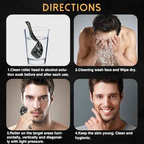 Boolavard Derma Roller Microneedle Roller for Face with 3 Different Size(0.2mm, 0.25mm, 0.3mm) Beard Roller, Hair Face Skin Micro Needle Face Roller Scalp Roller