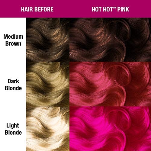 MANIC PANIC Classic Hot Hot Pink Semi Permanent Hair Color - Neon Pink Hair Dye for Women & Men That Lasts 4-6 Weeks - Vegan, Ammonia & Cruelty-Free - Create & Mix Custom Shades (4oz)